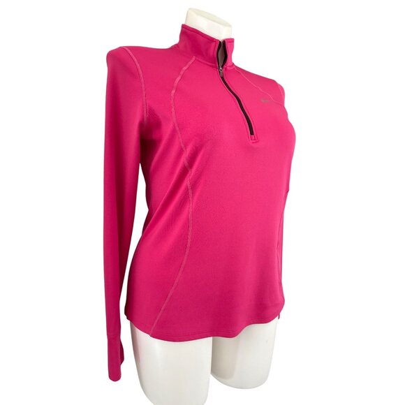 Nike Pink Dri-FIT Zip-Up Running Top, Long Sleeves Women's Size XL - Picture 2 of 9